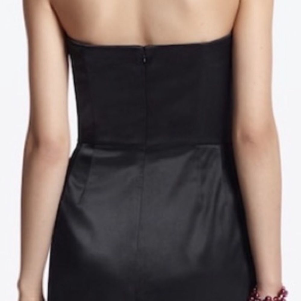 White House | Black Market siz 8 Black Satin Strapless dress EUC - Picture 12 of 13